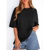 image:imagePRETTYGARDEN Womens 2026 Spring Going Out Tops Casual Short Sleeve Crewneck Loose Fit Basic Oversized T Shirts Summer OutfitsBlack