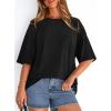 image:imagePRETTYGARDEN Womens 2026 Spring Going Out Tops Casual Short Sleeve Crewneck Loose Fit Basic Oversized T Shirts Summer OutfitsBlack