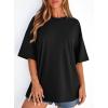 image:imagePRETTYGARDEN Womens 2026 Spring Going Out Tops Casual Short Sleeve Crewneck Loose Fit Basic Oversized T Shirts Summer OutfitsBlack