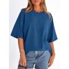 image:imagePRETTYGARDEN Womens 2026 Spring Going Out Tops Casual Short Sleeve Crewneck Loose Fit Basic Oversized T Shirts Summer OutfitsBlue