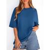 image:imagePRETTYGARDEN Womens 2026 Spring Going Out Tops Casual Short Sleeve Crewneck Loose Fit Basic Oversized T Shirts Summer OutfitsBlue