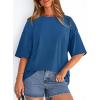 image:imagePRETTYGARDEN Womens 2026 Spring Going Out Tops Casual Short Sleeve Crewneck Loose Fit Basic Oversized T Shirts Summer OutfitsBlue