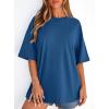 image:imagePRETTYGARDEN Womens 2026 Spring Going Out Tops Casual Short Sleeve Crewneck Loose Fit Basic Oversized T Shirts Summer OutfitsBlue