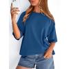 image:imagePRETTYGARDEN Womens 2026 Spring Going Out Tops Casual Short Sleeve Crewneck Loose Fit Basic Oversized T Shirts Summer OutfitsBlue