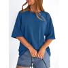 image:imagePRETTYGARDEN Womens 2026 Spring Going Out Tops Casual Short Sleeve Crewneck Loose Fit Basic Oversized T Shirts Summer OutfitsBlue
