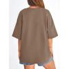 image:imagePRETTYGARDEN Womens 2026 Spring Going Out Tops Casual Short Sleeve Crewneck Loose Fit Basic Oversized T Shirts Summer OutfitsBrown