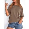 image:imagePRETTYGARDEN Womens 2026 Spring Going Out Tops Casual Short Sleeve Crewneck Loose Fit Basic Oversized T Shirts Summer OutfitsBrown