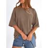 image:imagePRETTYGARDEN Womens 2026 Spring Going Out Tops Casual Short Sleeve Crewneck Loose Fit Basic Oversized T Shirts Summer OutfitsBrown
