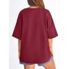 image:imagePRETTYGARDEN Womens 2026 Spring Going Out Tops Casual Short Sleeve Crewneck Loose Fit Basic Oversized T Shirts Summer OutfitsBurgundy
