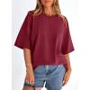 image:imagePRETTYGARDEN Womens 2026 Spring Going Out Tops Casual Short Sleeve Crewneck Loose Fit Basic Oversized T Shirts Summer OutfitsBurgundy