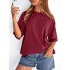 image:imagePRETTYGARDEN Womens 2026 Spring Going Out Tops Casual Short Sleeve Crewneck Loose Fit Basic Oversized T Shirts Summer OutfitsBurgundy