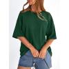 image:imagePRETTYGARDEN Womens 2026 Spring Going Out Tops Casual Short Sleeve Crewneck Loose Fit Basic Oversized T Shirts Summer OutfitsDark Green