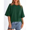 image:imagePRETTYGARDEN Womens 2026 Spring Going Out Tops Casual Short Sleeve Crewneck Loose Fit Basic Oversized T Shirts Summer OutfitsDark Green
