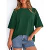 image:imagePRETTYGARDEN Womens 2026 Spring Going Out Tops Casual Short Sleeve Crewneck Loose Fit Basic Oversized T Shirts Summer OutfitsDark Green