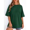 image:imagePRETTYGARDEN Womens 2026 Spring Going Out Tops Casual Short Sleeve Crewneck Loose Fit Basic Oversized T Shirts Summer OutfitsDark Green
