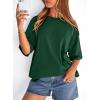 image:imagePRETTYGARDEN Womens 2026 Spring Going Out Tops Casual Short Sleeve Crewneck Loose Fit Basic Oversized T Shirts Summer OutfitsDark Green