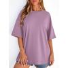 image:imagePRETTYGARDEN Womens 2026 Spring Going Out Tops Casual Short Sleeve Crewneck Loose Fit Basic Oversized T Shirts Summer OutfitsDark Pink