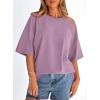 image:imagePRETTYGARDEN Womens 2026 Spring Going Out Tops Casual Short Sleeve Crewneck Loose Fit Basic Oversized T Shirts Summer OutfitsDark Pink