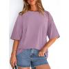 image:imagePRETTYGARDEN Womens 2026 Spring Going Out Tops Casual Short Sleeve Crewneck Loose Fit Basic Oversized T Shirts Summer OutfitsDark Pink