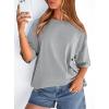 image:imagePRETTYGARDEN Womens 2026 Spring Going Out Tops Casual Short Sleeve Crewneck Loose Fit Basic Oversized T Shirts Summer OutfitsGrey