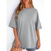 image:imagePRETTYGARDEN Womens 2026 Spring Going Out Tops Casual Short Sleeve Crewneck Loose Fit Basic Oversized T Shirts Summer OutfitsGrey