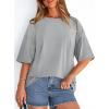 image:imagePRETTYGARDEN Womens 2026 Spring Going Out Tops Casual Short Sleeve Crewneck Loose Fit Basic Oversized T Shirts Summer OutfitsGrey