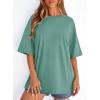 image:imagePRETTYGARDEN Womens 2026 Spring Going Out Tops Casual Short Sleeve Crewneck Loose Fit Basic Oversized T Shirts Summer OutfitsLight Green