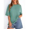 image:imagePRETTYGARDEN Womens 2026 Spring Going Out Tops Casual Short Sleeve Crewneck Loose Fit Basic Oversized T Shirts Summer OutfitsLight Green