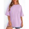 image:imagePRETTYGARDEN Womens 2026 Spring Going Out Tops Casual Short Sleeve Crewneck Loose Fit Basic Oversized T Shirts Summer OutfitsLight Purple