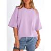 image:imagePRETTYGARDEN Womens 2026 Spring Going Out Tops Casual Short Sleeve Crewneck Loose Fit Basic Oversized T Shirts Summer OutfitsLight Purple