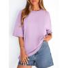 image:imagePRETTYGARDEN Womens 2026 Spring Going Out Tops Casual Short Sleeve Crewneck Loose Fit Basic Oversized T Shirts Summer OutfitsLight Purple