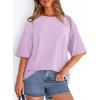 image:imagePRETTYGARDEN Womens 2026 Spring Going Out Tops Casual Short Sleeve Crewneck Loose Fit Basic Oversized T Shirts Summer OutfitsLight Purple