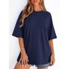 image:imagePRETTYGARDEN Womens 2026 Spring Going Out Tops Casual Short Sleeve Crewneck Loose Fit Basic Oversized T Shirts Summer OutfitsNavy Blue