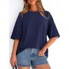 image:imagePRETTYGARDEN Womens 2026 Spring Going Out Tops Casual Short Sleeve Crewneck Loose Fit Basic Oversized T Shirts Summer OutfitsNavy Blue