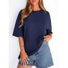 image:imagePRETTYGARDEN Womens 2026 Spring Going Out Tops Casual Short Sleeve Crewneck Loose Fit Basic Oversized T Shirts Summer OutfitsNavy Blue