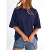 image:imagePRETTYGARDEN Womens 2026 Spring Going Out Tops Casual Short Sleeve Crewneck Loose Fit Basic Oversized T Shirts Summer OutfitsNavy Blue
