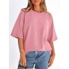 image:imagePRETTYGARDEN Womens 2026 Spring Going Out Tops Casual Short Sleeve Crewneck Loose Fit Basic Oversized T Shirts Summer OutfitsPink