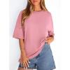 image:imagePRETTYGARDEN Womens 2026 Spring Going Out Tops Casual Short Sleeve Crewneck Loose Fit Basic Oversized T Shirts Summer OutfitsPink
