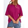image:imagePRETTYGARDEN Womens 2026 Spring Going Out Tops Casual Short Sleeve Crewneck Loose Fit Basic Oversized T Shirts Summer OutfitsRose Red