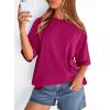image:imagePRETTYGARDEN Womens 2026 Spring Going Out Tops Casual Short Sleeve Crewneck Loose Fit Basic Oversized T Shirts Summer OutfitsRose Red