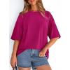 image:imagePRETTYGARDEN Womens 2026 Spring Going Out Tops Casual Short Sleeve Crewneck Loose Fit Basic Oversized T Shirts Summer OutfitsRose Red