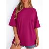 image:imagePRETTYGARDEN Womens 2026 Spring Going Out Tops Casual Short Sleeve Crewneck Loose Fit Basic Oversized T Shirts Summer OutfitsRose Red
