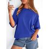 image:imagePRETTYGARDEN Womens 2026 Spring Going Out Tops Casual Short Sleeve Crewneck Loose Fit Basic Oversized T Shirts Summer OutfitsRoyal Blue