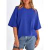 image:imagePRETTYGARDEN Womens 2026 Spring Going Out Tops Casual Short Sleeve Crewneck Loose Fit Basic Oversized T Shirts Summer OutfitsRoyal Blue