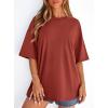 image:imagePRETTYGARDEN Womens 2026 Spring Going Out Tops Casual Short Sleeve Crewneck Loose Fit Basic Oversized T Shirts Summer OutfitsRust Red