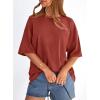 image:imagePRETTYGARDEN Womens 2026 Spring Going Out Tops Casual Short Sleeve Crewneck Loose Fit Basic Oversized T Shirts Summer OutfitsRust Red
