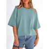 image:imagePRETTYGARDEN Womens 2026 Spring Going Out Tops Casual Short Sleeve Crewneck Loose Fit Basic Oversized T Shirts Summer OutfitsSage Green