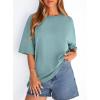 image:imagePRETTYGARDEN Womens 2026 Spring Going Out Tops Casual Short Sleeve Crewneck Loose Fit Basic Oversized T Shirts Summer OutfitsSage Green