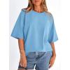 image:imagePRETTYGARDEN Womens 2026 Spring Going Out Tops Casual Short Sleeve Crewneck Loose Fit Basic Oversized T Shirts Summer OutfitsSky Blue