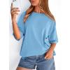 image:imagePRETTYGARDEN Womens 2026 Spring Going Out Tops Casual Short Sleeve Crewneck Loose Fit Basic Oversized T Shirts Summer OutfitsSky Blue